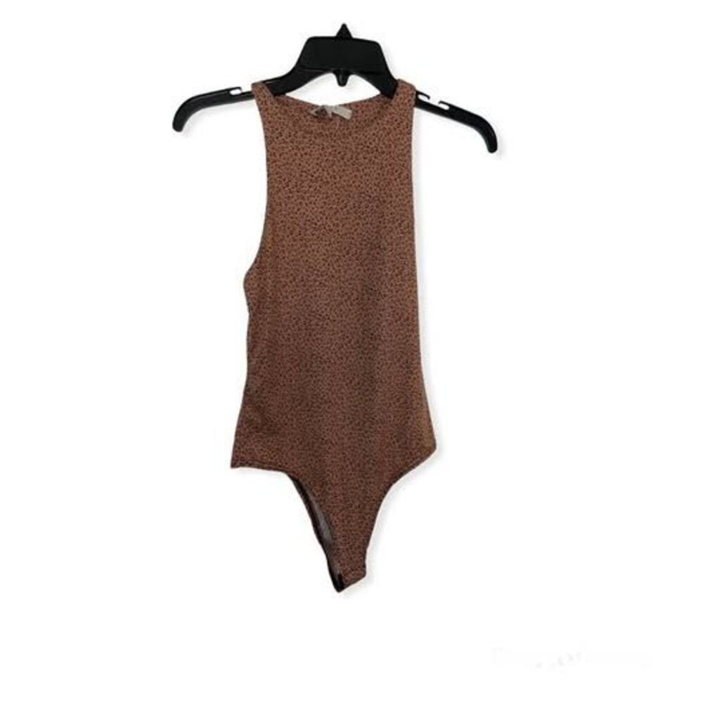 New Women's Gaze Brown Cheetah Print bodysuit Size XS